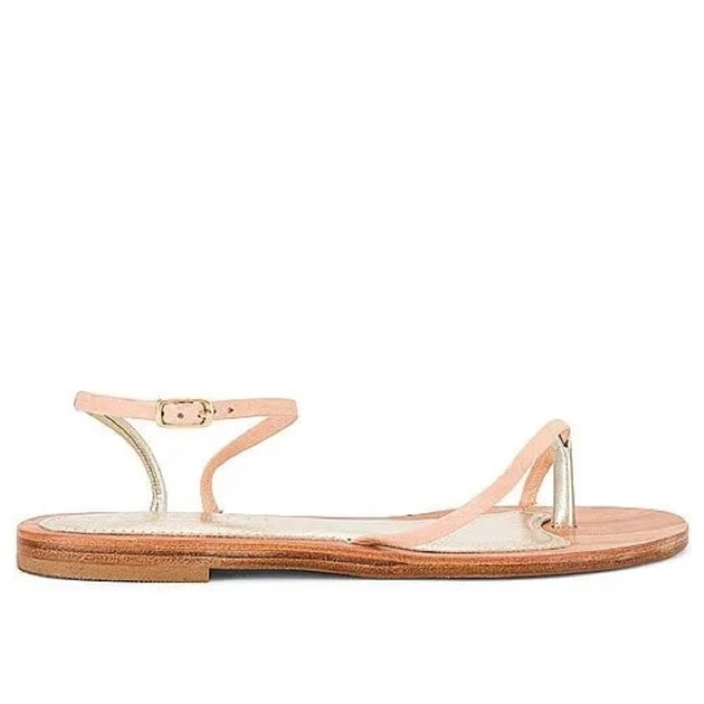 Cornetti Margherita Sandal in Natural and Gold Calfskin | LIKE NEW